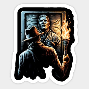 Archaeologist Discovers Galactic Smuggler in Frozen in Carbonite - Funny Sticker